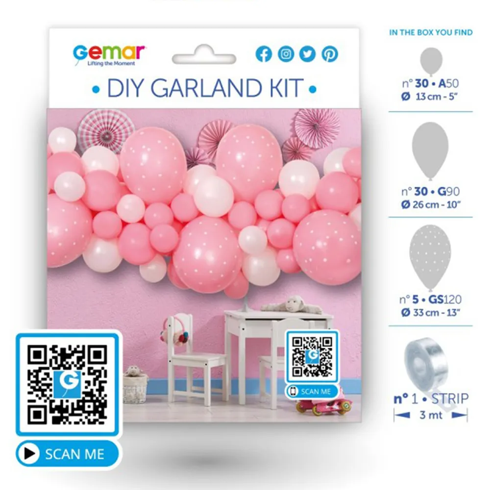 DIY KIT Ghirlanda baloane latex Baby Pink