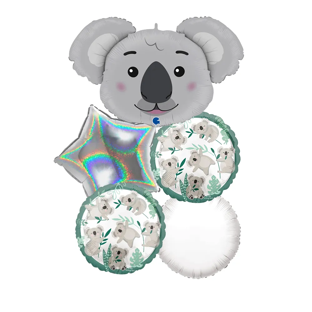 Buchet 5 baloane folie Tematica  Safari - Koala 2025021