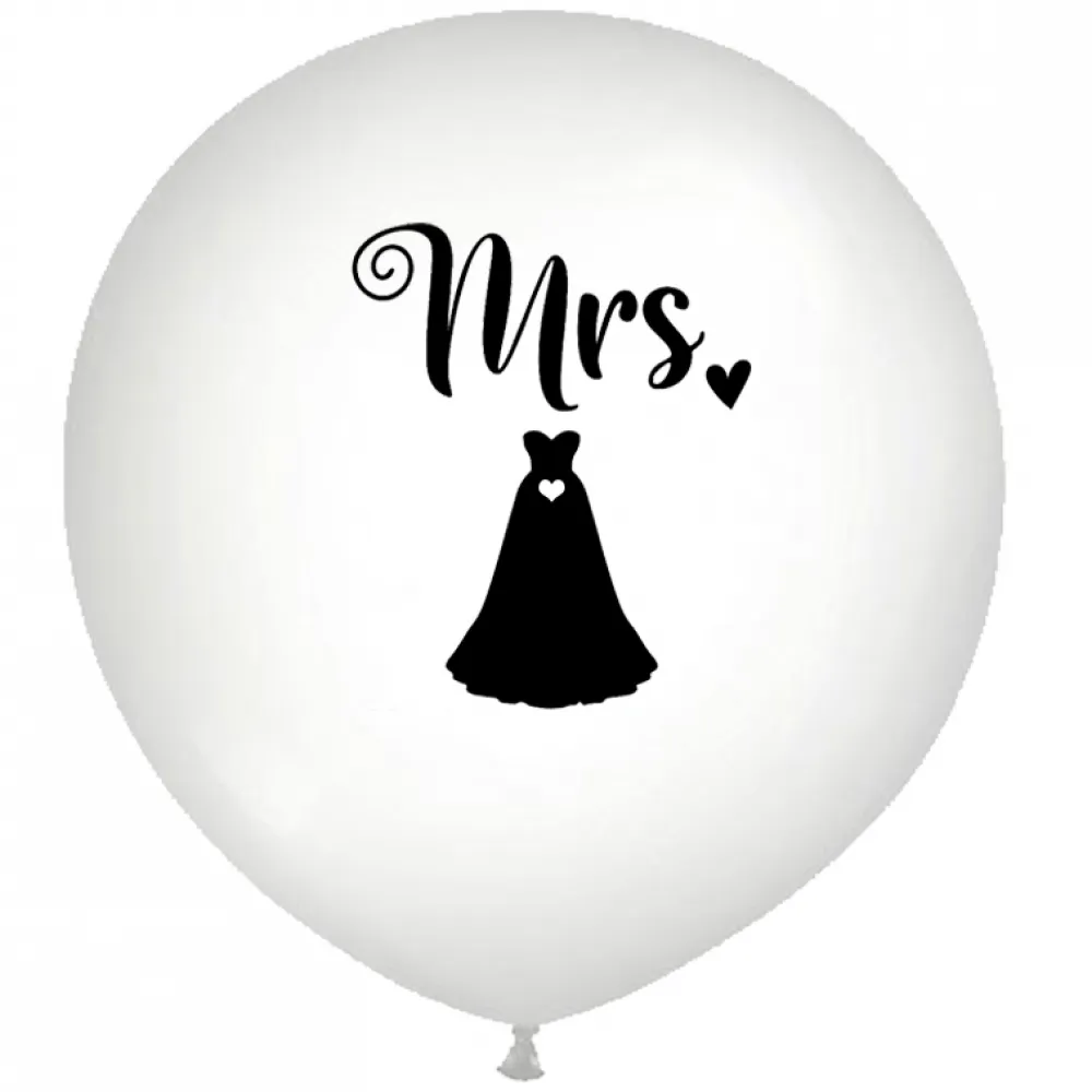 Set 2 Baloane Latex Jumbo 41cm cu print Mrs si Mr