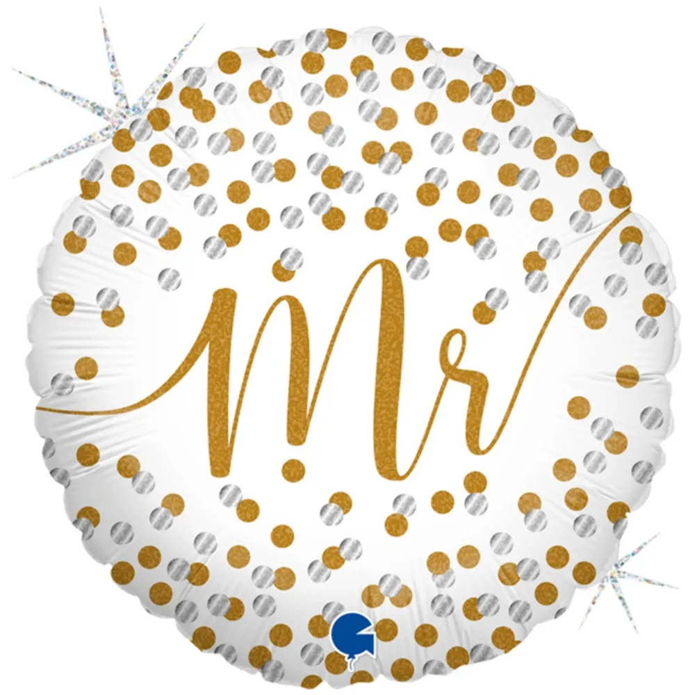 Balon Folie print confetti Mr 46 cm Grabo