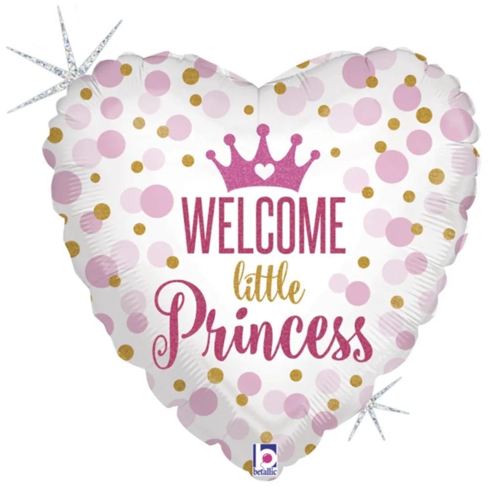 Balon Folie Inima Baby Princess Glitter 46 cm Grabo