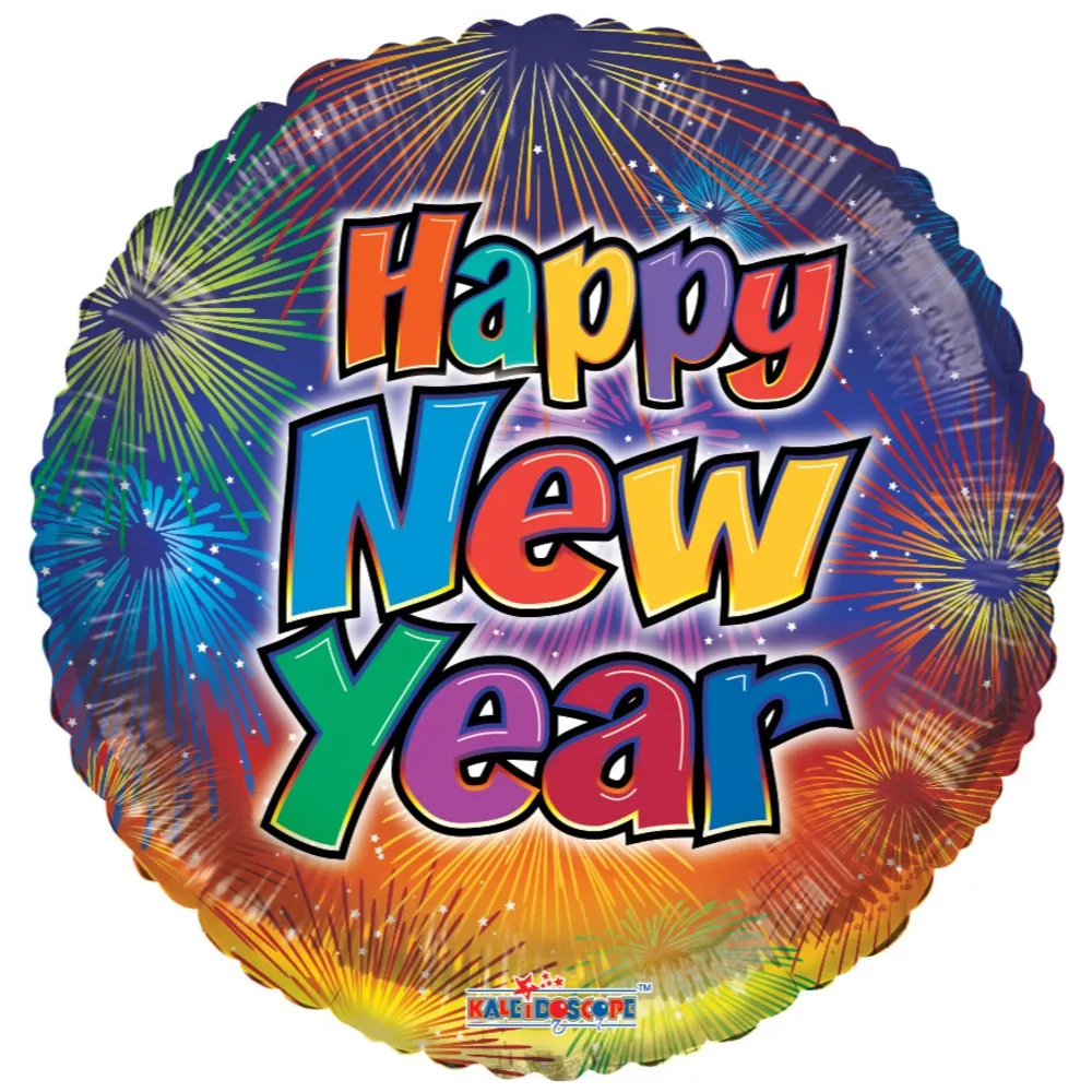 Balon Folie Fireworks Happy New Year 45cm