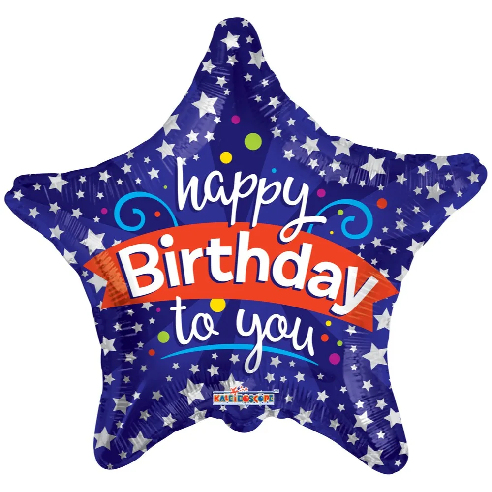 Balon folie aniversare STEA Happy Birthday