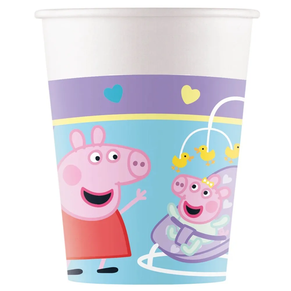 Set 8 Pahare Petrecere Carton 200ml Peppa Pig Made with Love