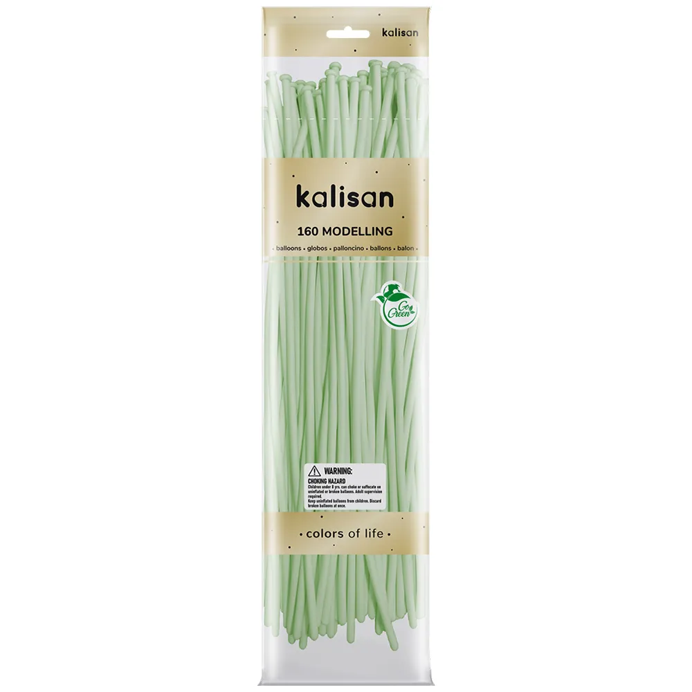 SET 50 Baloane modelaj Macaron Pale Green Nozzle Up 152 x 2.5 cm 160M 3009