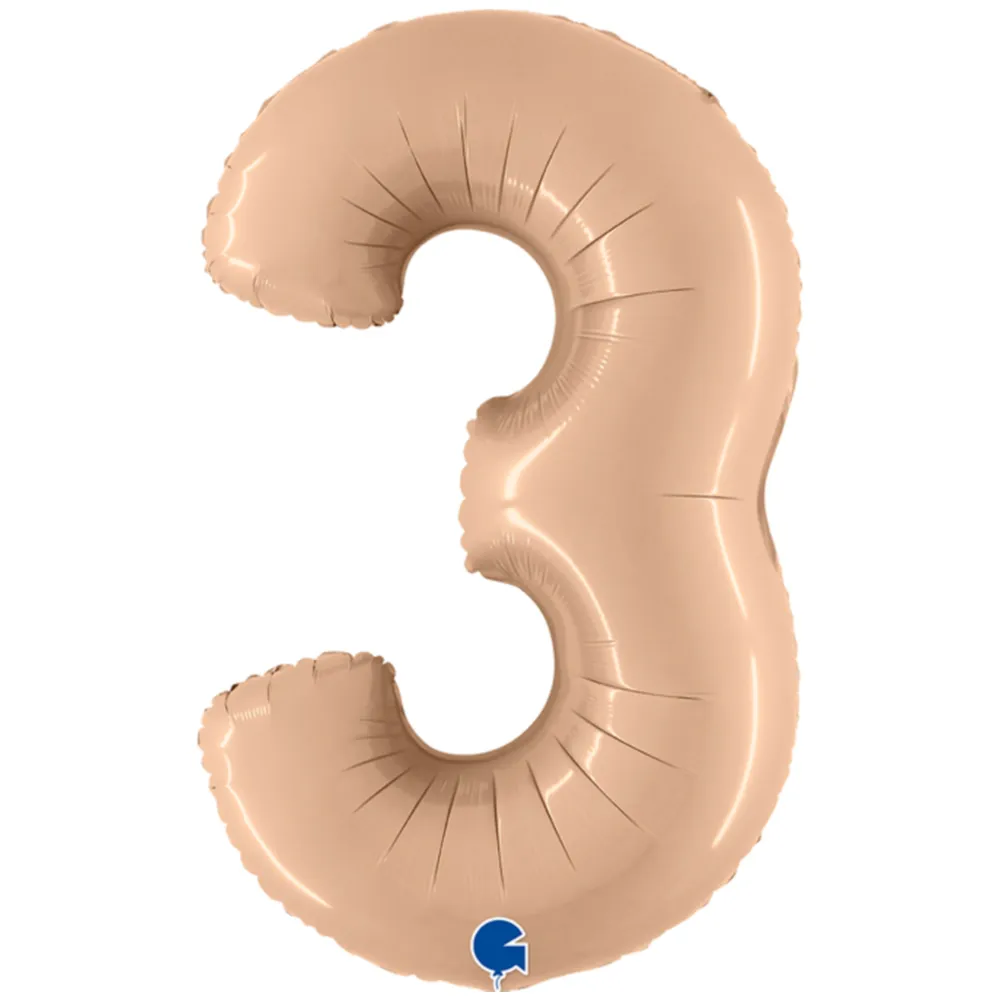 Balon Folie Jumbo CIFRA 3 Nude 102 cm Grabo