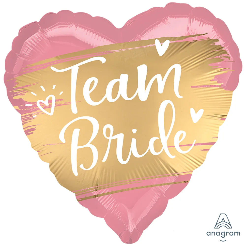 Balon Folie Inima Satin Gold Team Bride 43cm ANAGRAM 4176101