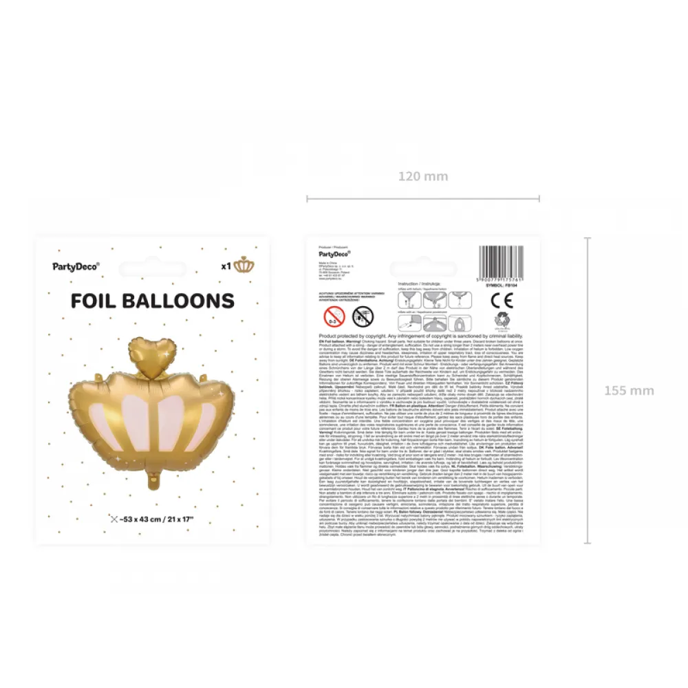Balon Folie Coroana Aurie 52x42 cm FB104