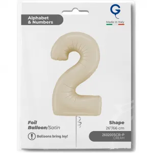 Balon Folie Cifra 2 Satin Cream 66cm