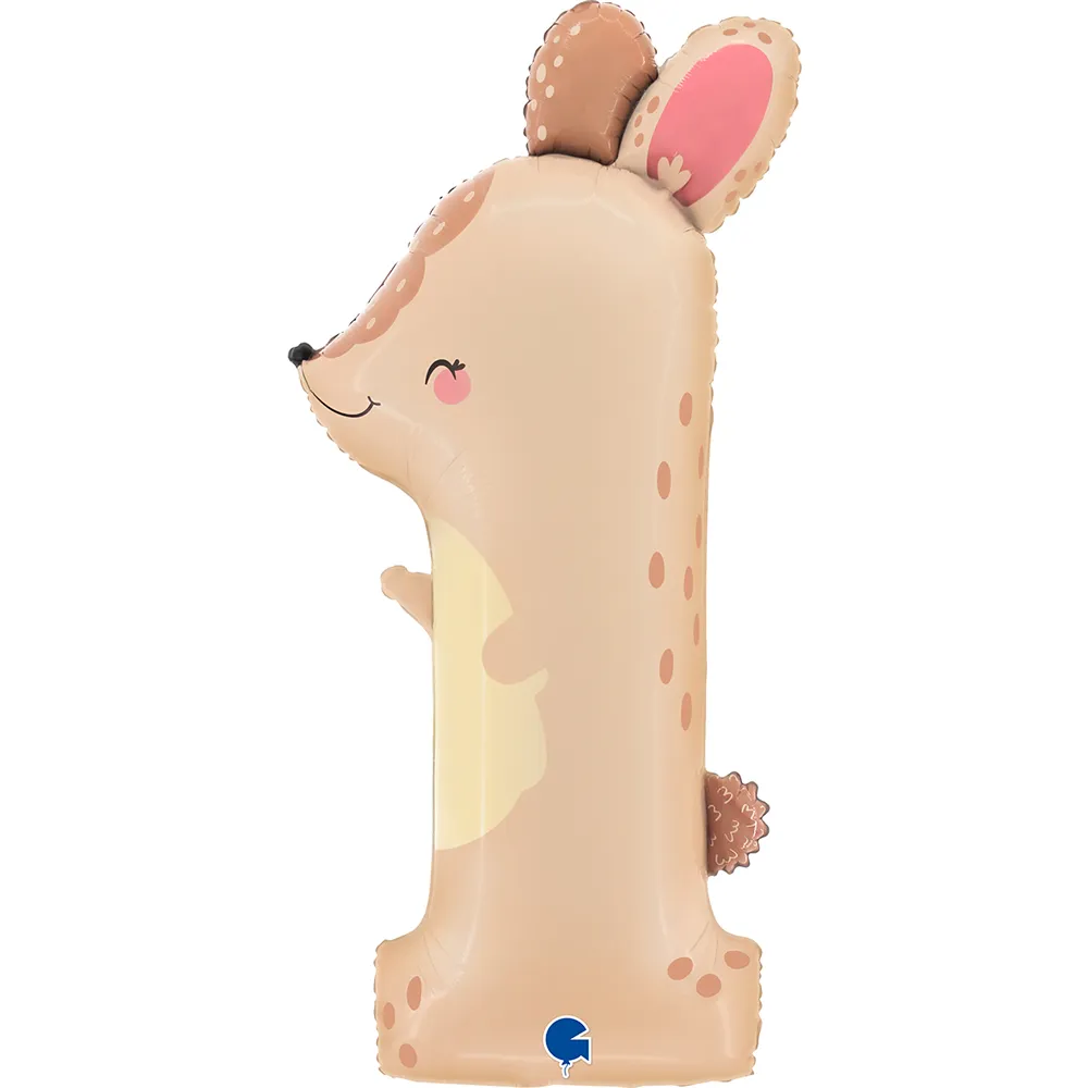 Balon Folie Puppyloons Cifra 1 Iepuras 97cm
