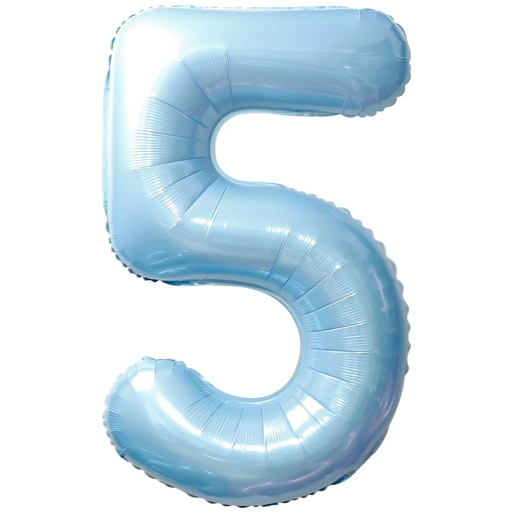 Balon Folie Cifra 5 Baby Blue 87cm