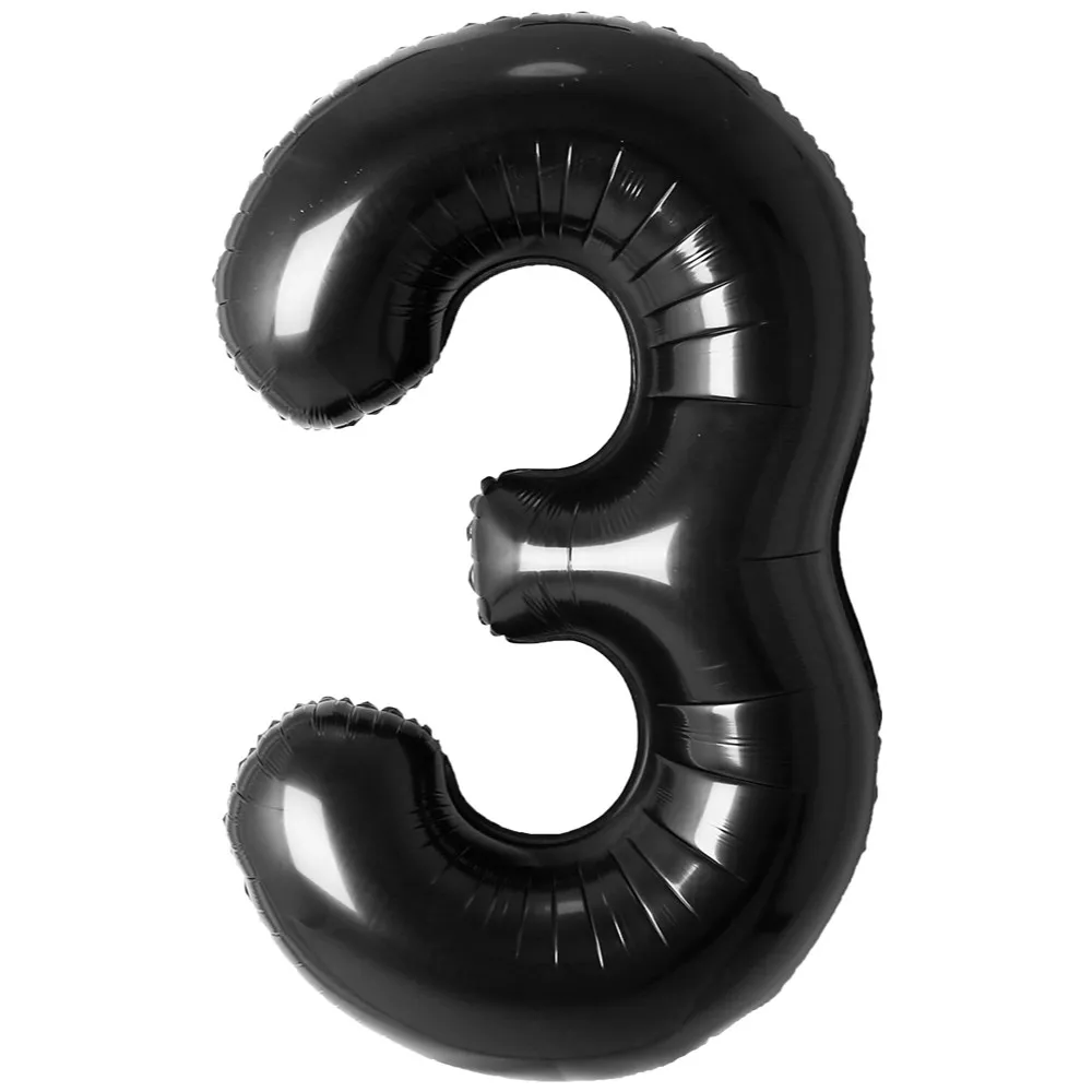 Balon Folie Cifra 3 Negru 87cm