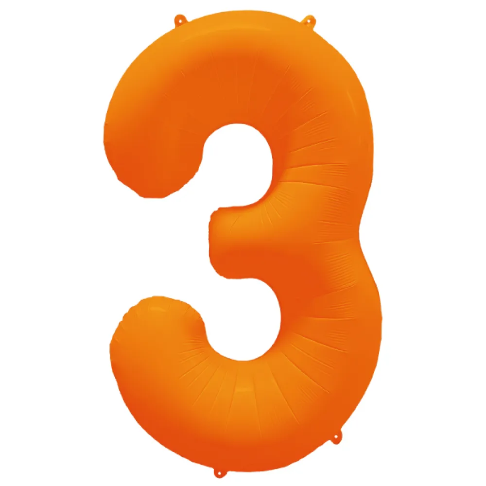 Balon Folie Cifra 3 Portocaliu Neon 86cm R-10009-PKG