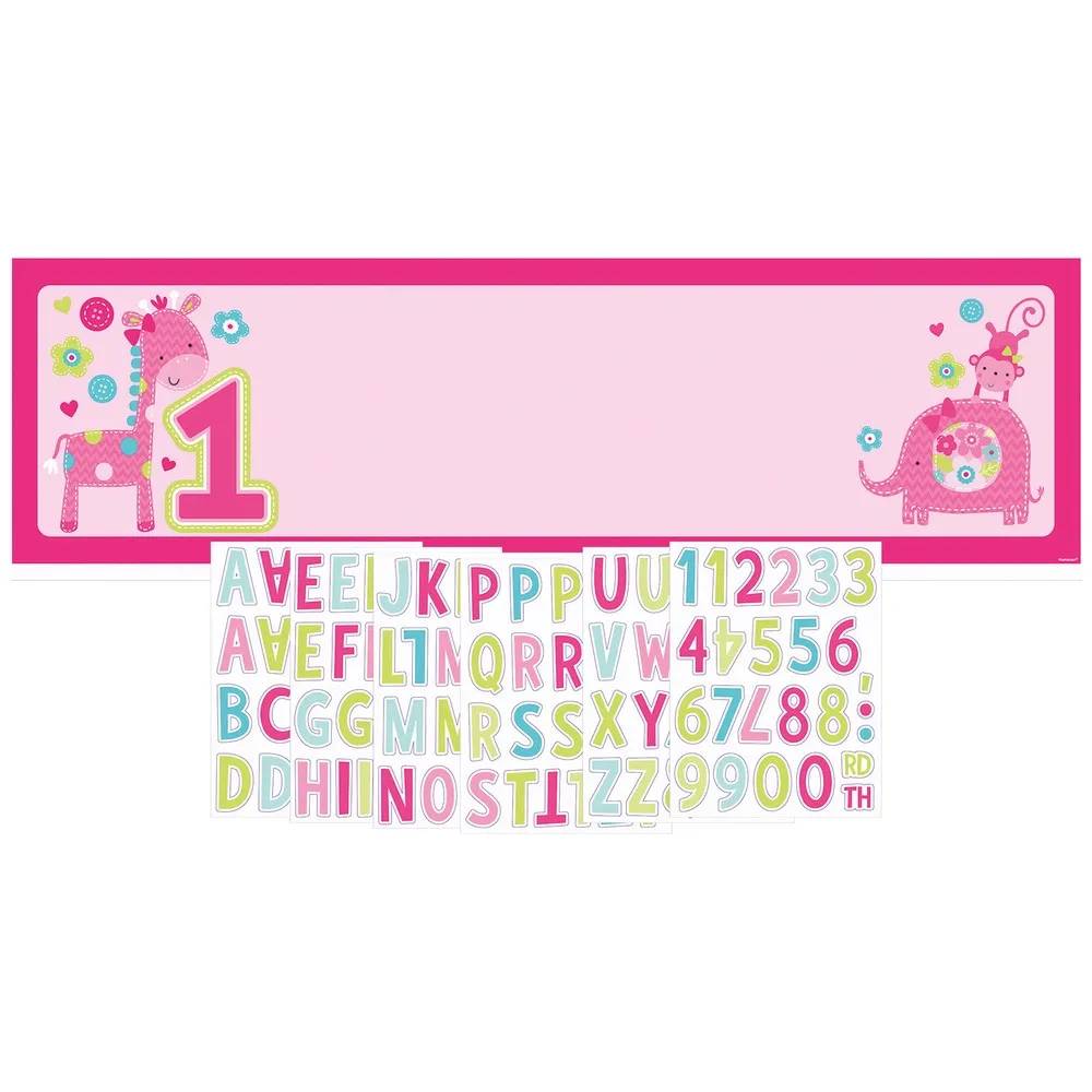 Banner Folie One Wild Girl Personalizabil 165 x 50.8 cm AMS 120118
