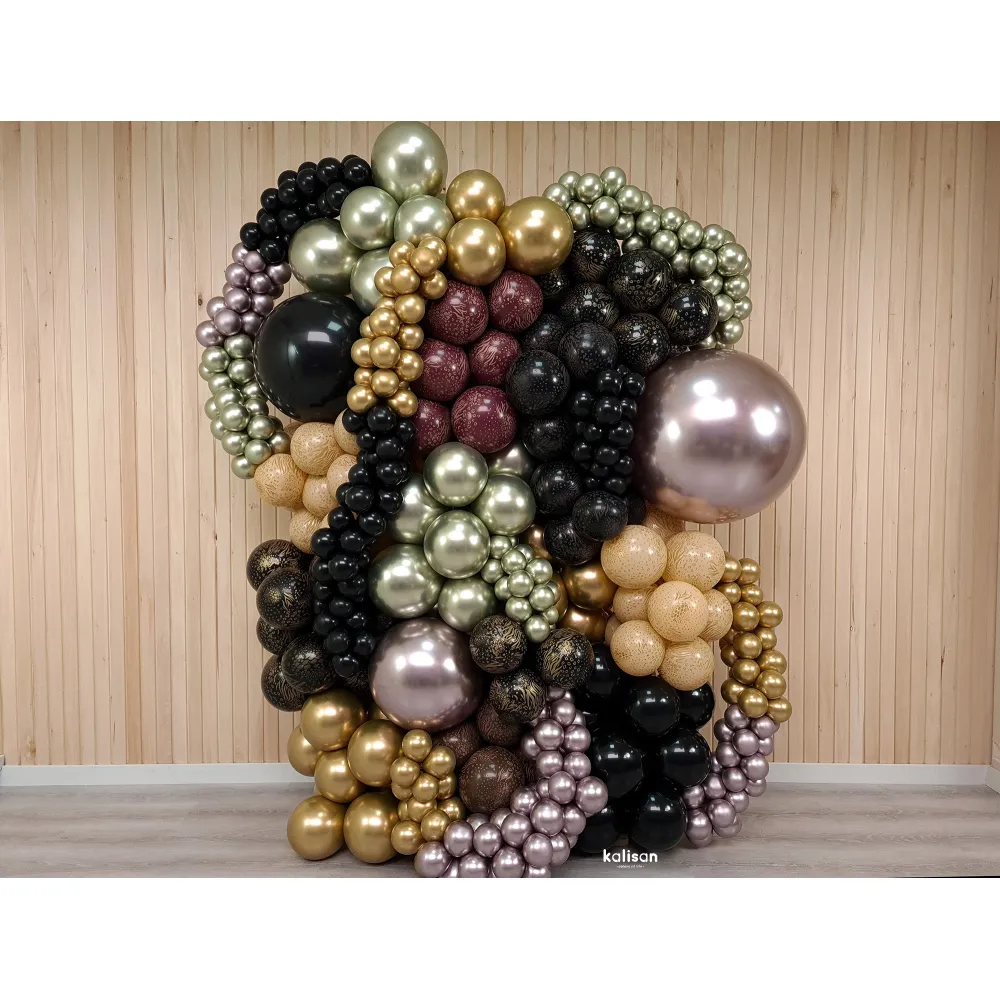 Balon latex jumbo 60cm Safari Mutant - Black Print - Gold