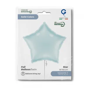 Balon Folie Stea Satin Pastel Blue 46cm