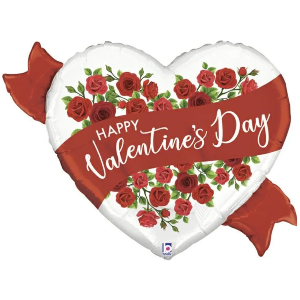 Balon Folie Jumbo Inima Satin Happy Valentine's 94 cm Grabo