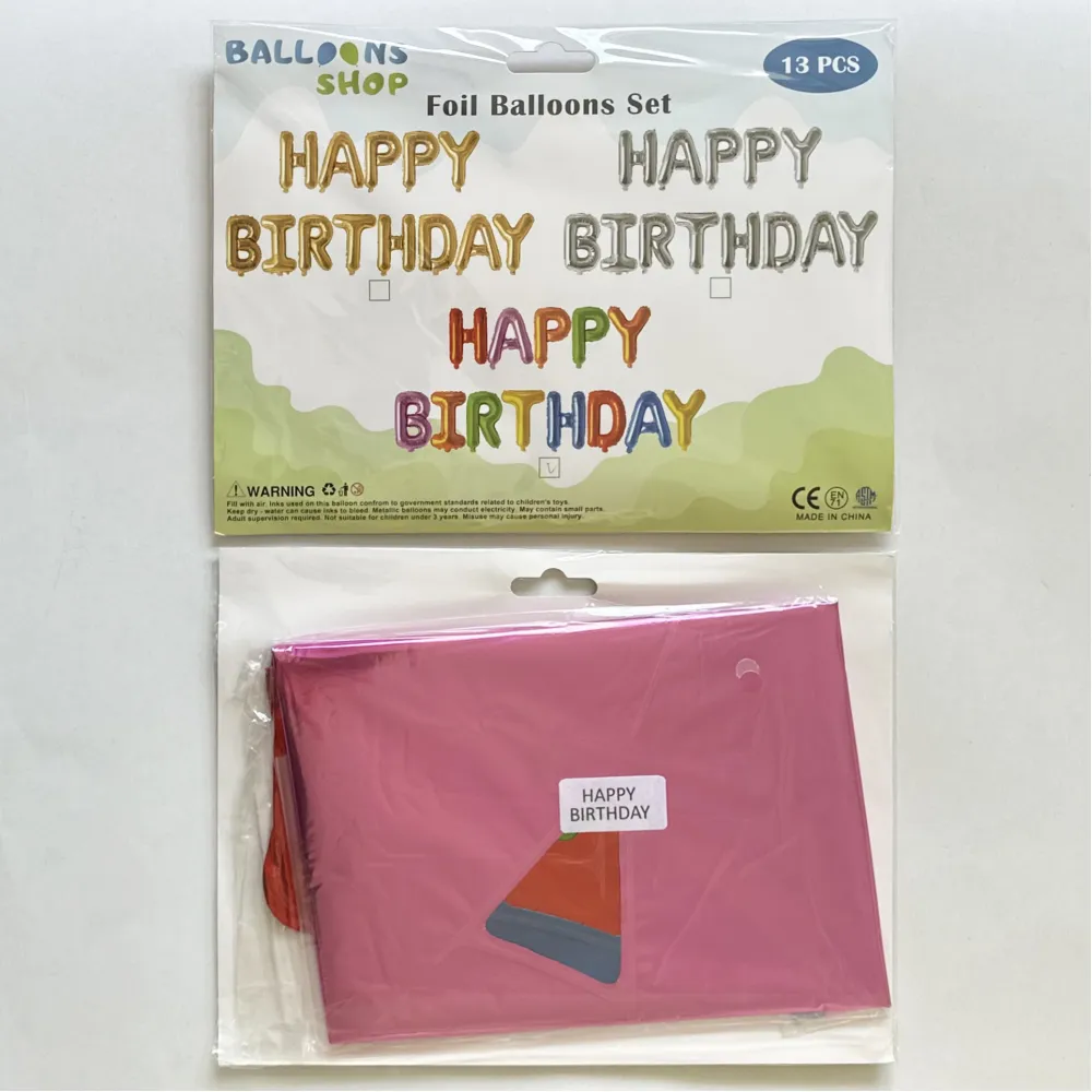 Set Baloane Folie Scris Happy Birthday Multicolor