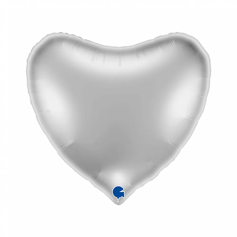 Balon Folie Jumbo Inima Argintie 91cm