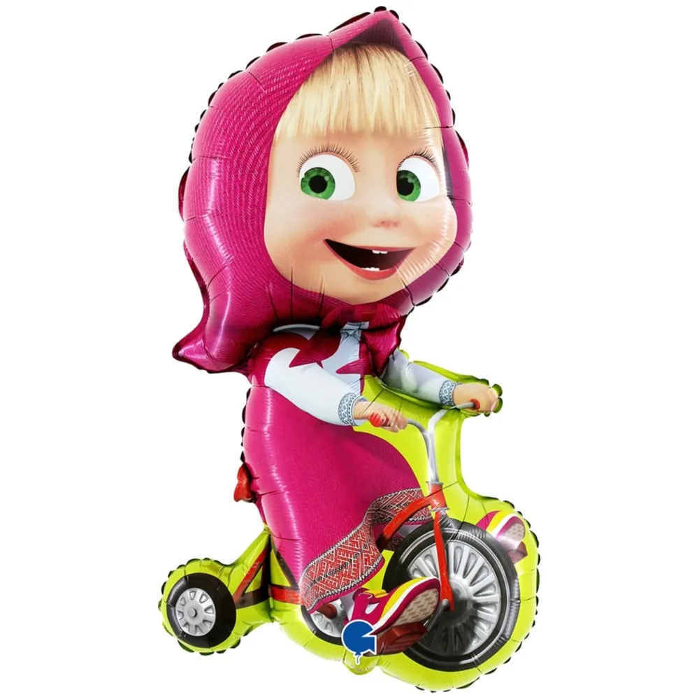 Balon Folie Figurina Masha pe Bicicleta 99 cm Grabo