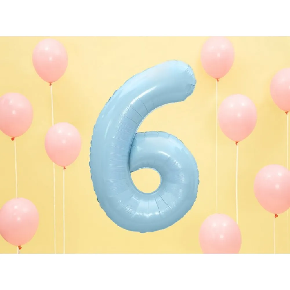 Balon folie cifra 6 Bleu 86 cm