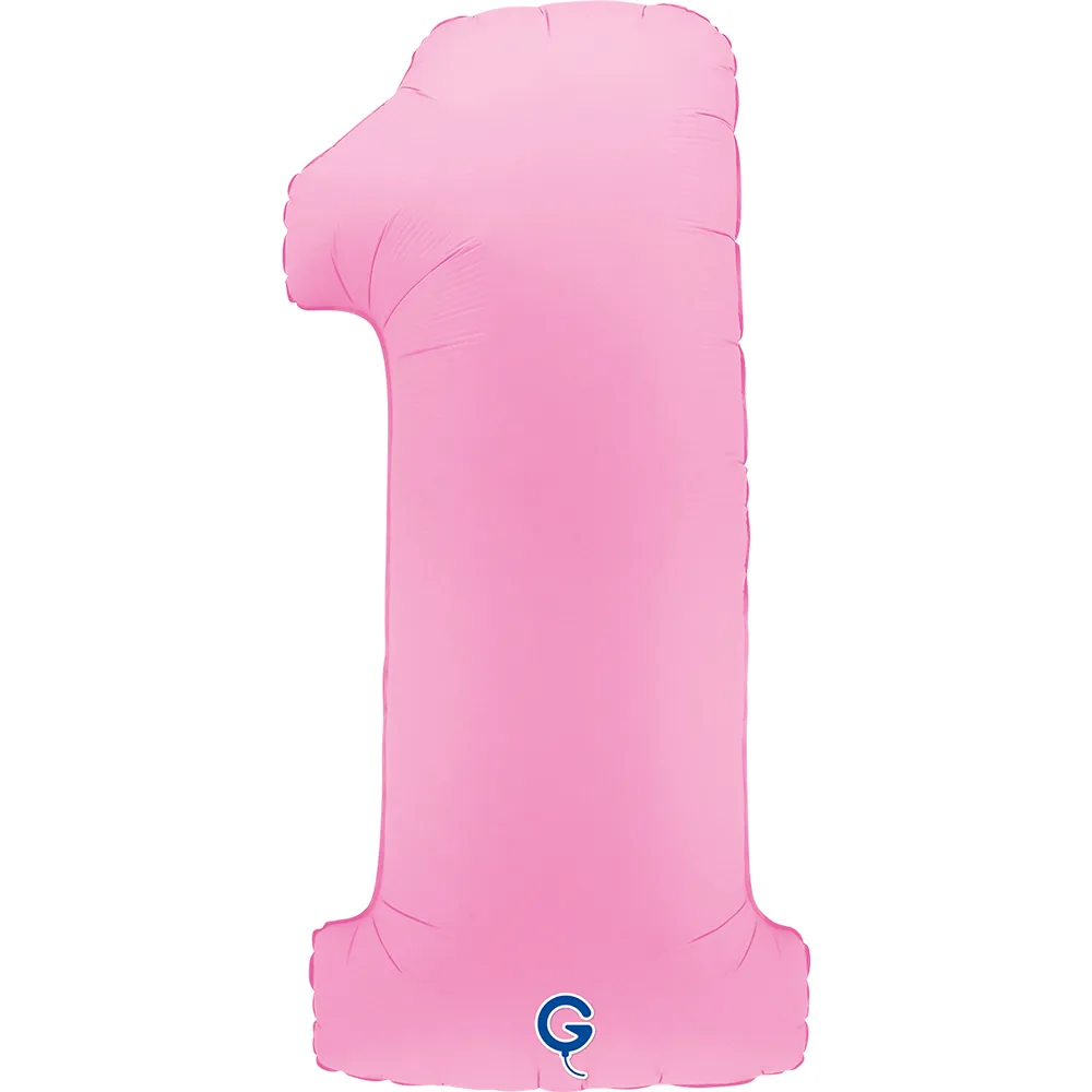 Balon Folie Cifra 1 Mat Sakura Pink 102cm