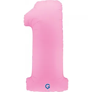 Balon Folie Cifra 1 Mat Sakura Pink 102cm