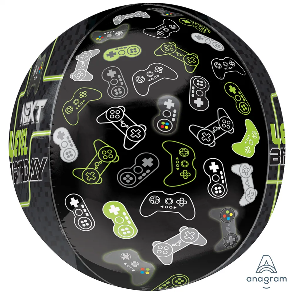 Orbz Balon Folie Gamer Level Up Birthday 38x40cm ANAGRAM 4110701