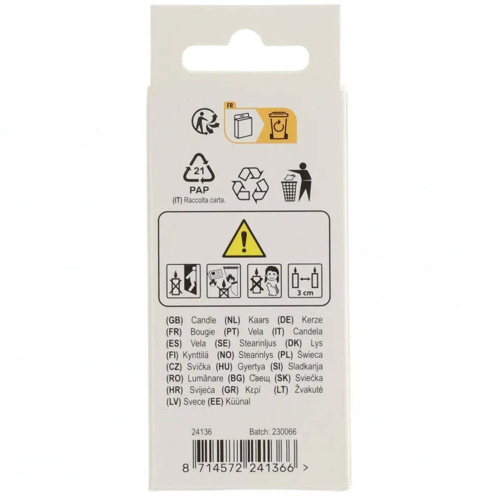 Lumanare Tort Cifra 6 Argintiu 5cm