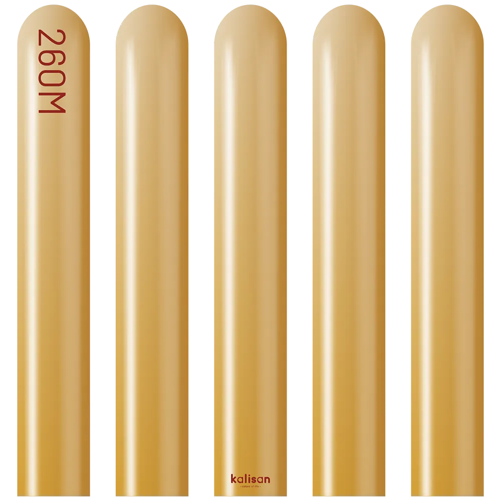 SET 50 Baloane Latex Modelaj Mirror Gold Nozzle Up 260M 5001