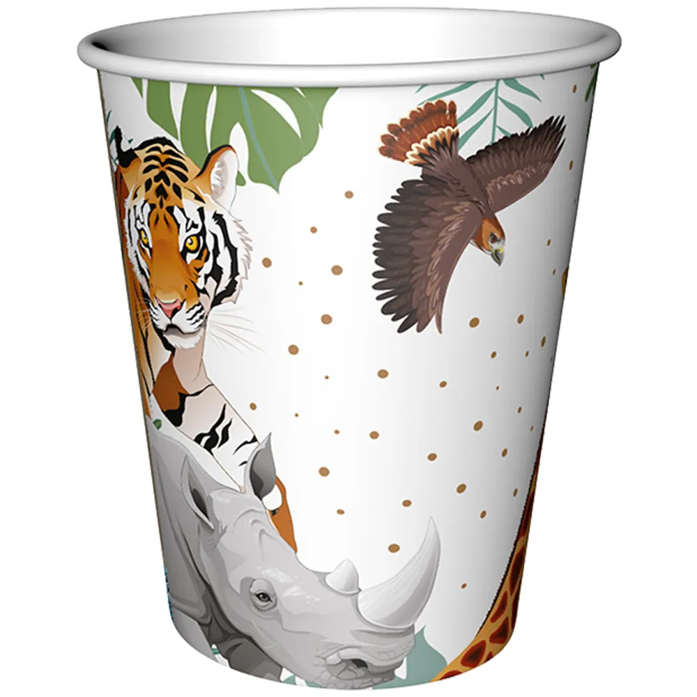 Set 8 Pahare Petrecere cu print Wild Life 220/240ml