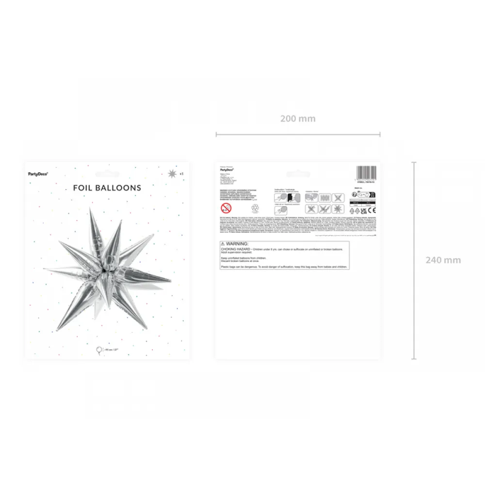 Balon Folie Stea Magica (Aer) Argintiu 95cm