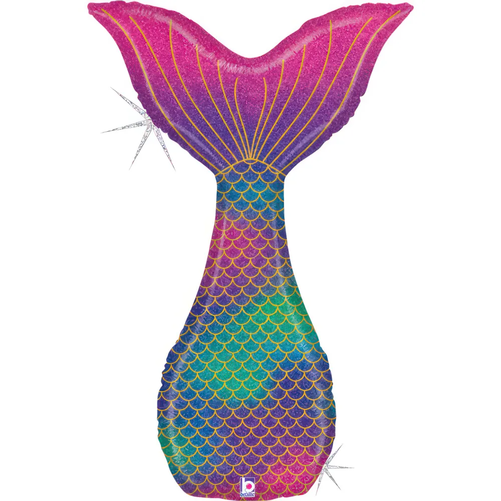 Balon Folie Figurina Coada de Sirena Glitter 107cm