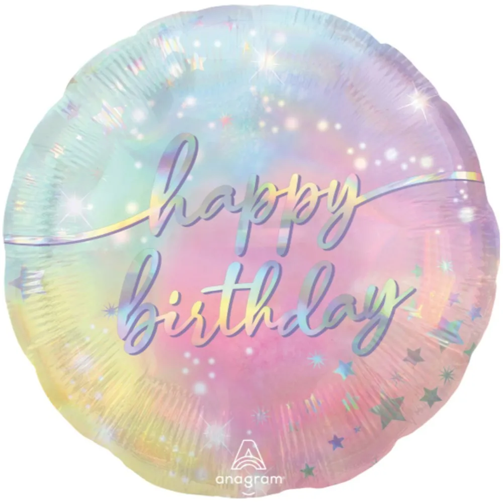 Balon Folie Happy Birthday Pastel Sparkle 43cm ANAGRAM 42996