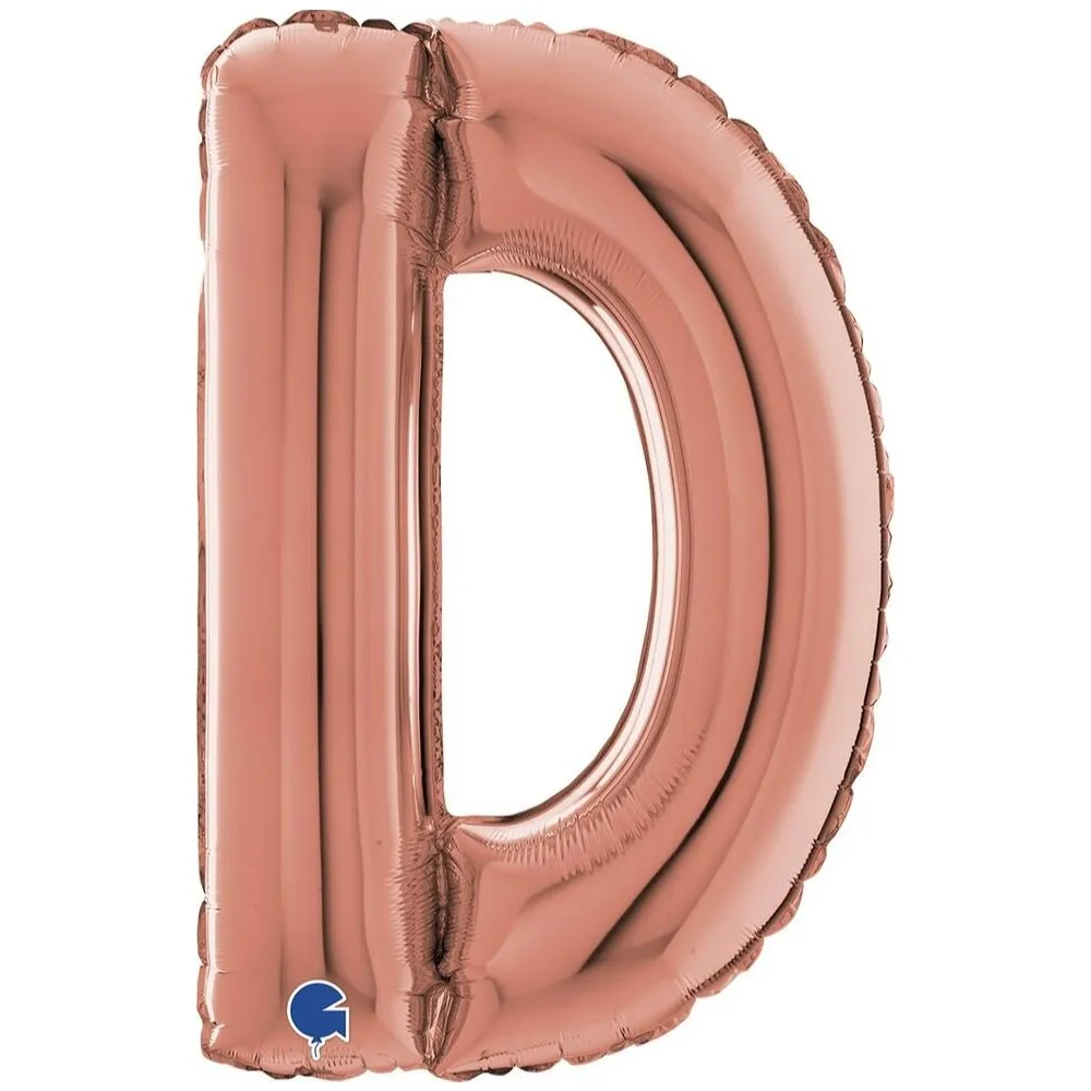 Balon Folie LITERA D Rose Gold 66 cm Grabo