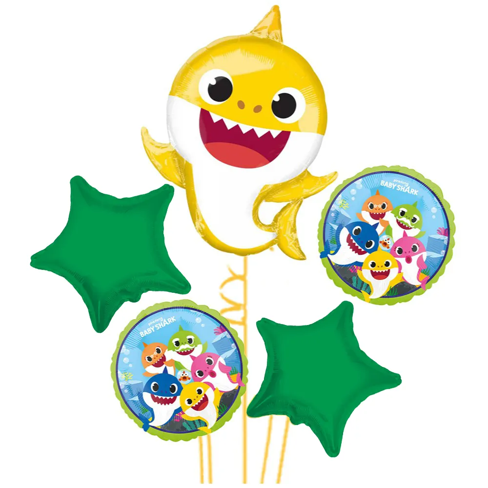 Buchet 5 baloane folie Tematica Baby Shark 2022339