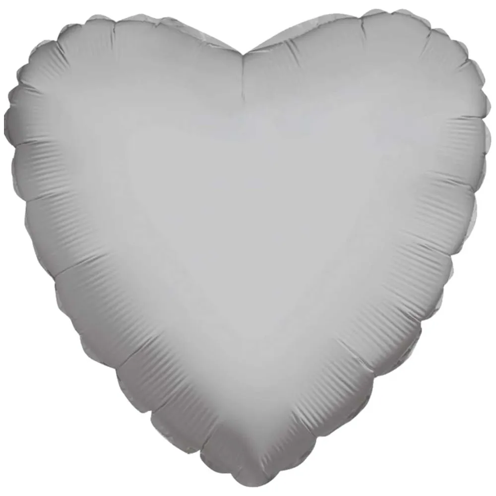 Balon Folie Inima Argintie 45cm