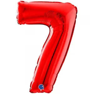 Balon Folie CIFRA 7 Rosu 66 cm Grabo