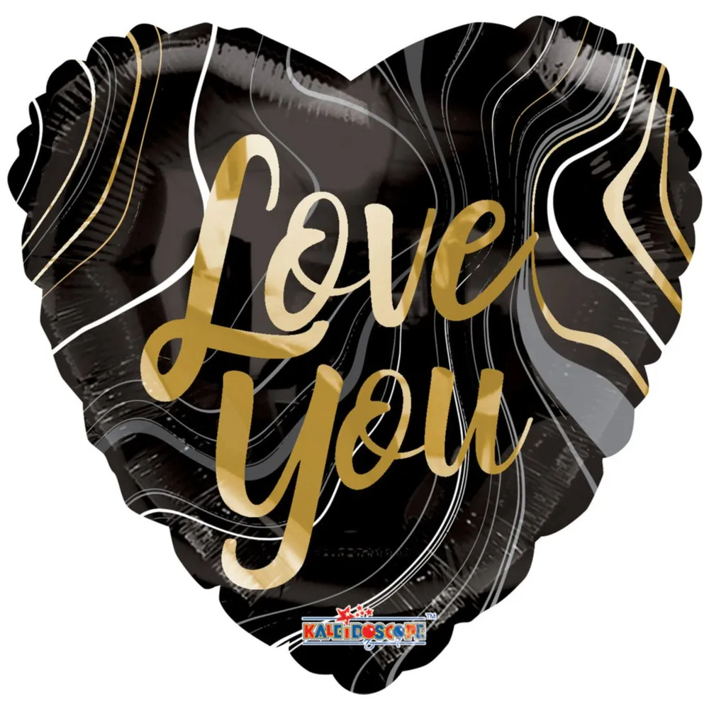 Balon Folie Inima Love You Marmorat 45cm