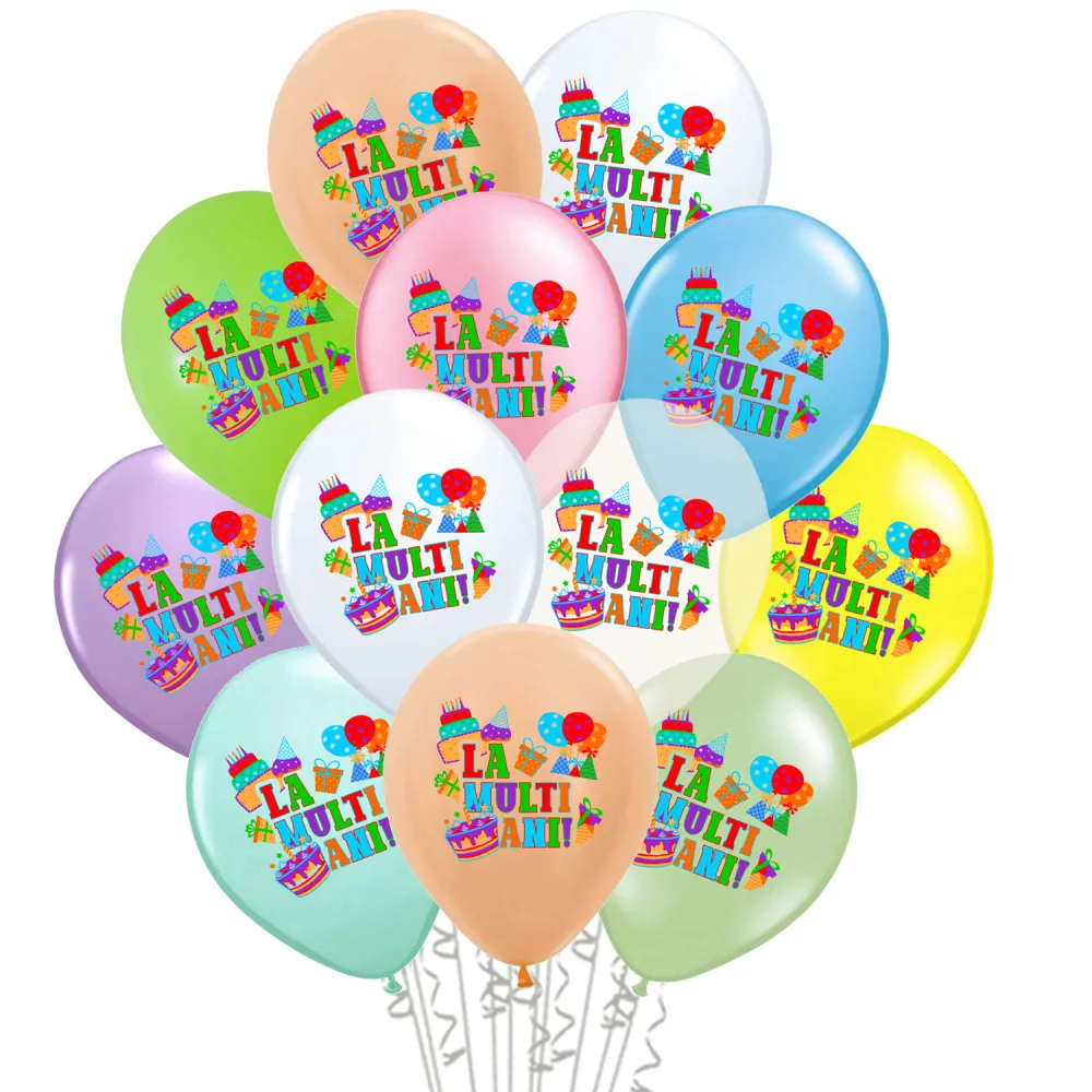 Set 12 Baloane 30cm Multicolor Print La Multi ani