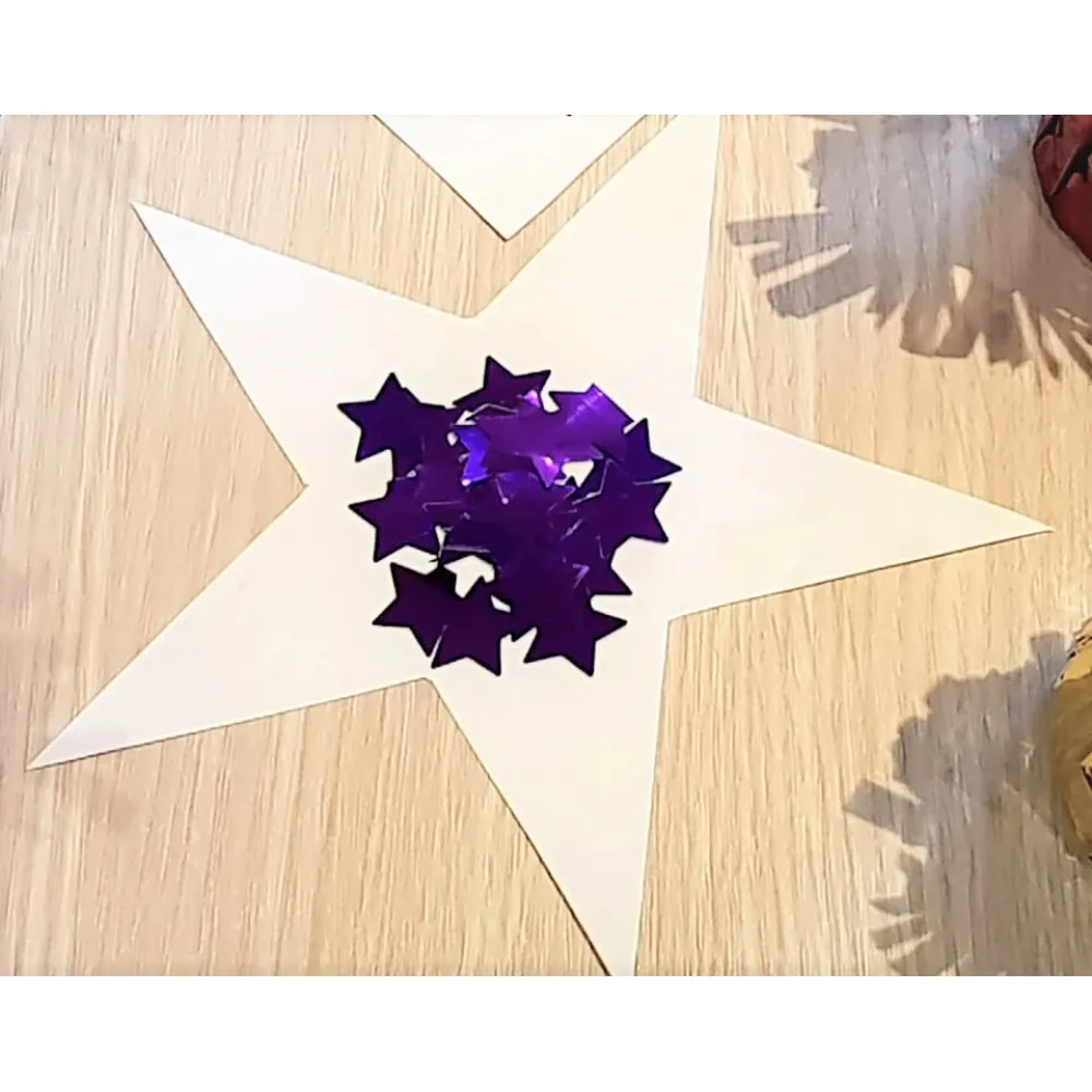 Confetti Metalic MOV Stelute 1,5cm 100g