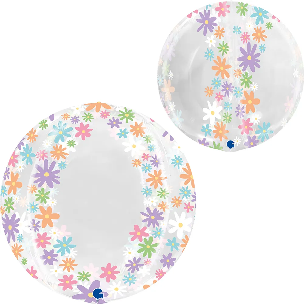 Balon Folie Sfera 4D Floricele Multicolore 48cm