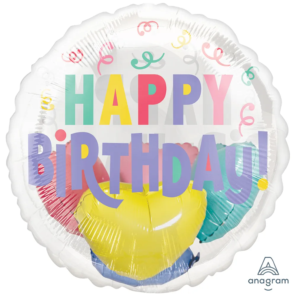 Insiders Balon Folie Pastel Confetti Birthday 50x50cm ANAGRAM 4666701