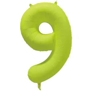 Balon Folie Cifra 9 Galben Neon 86cm R-10044-PKG