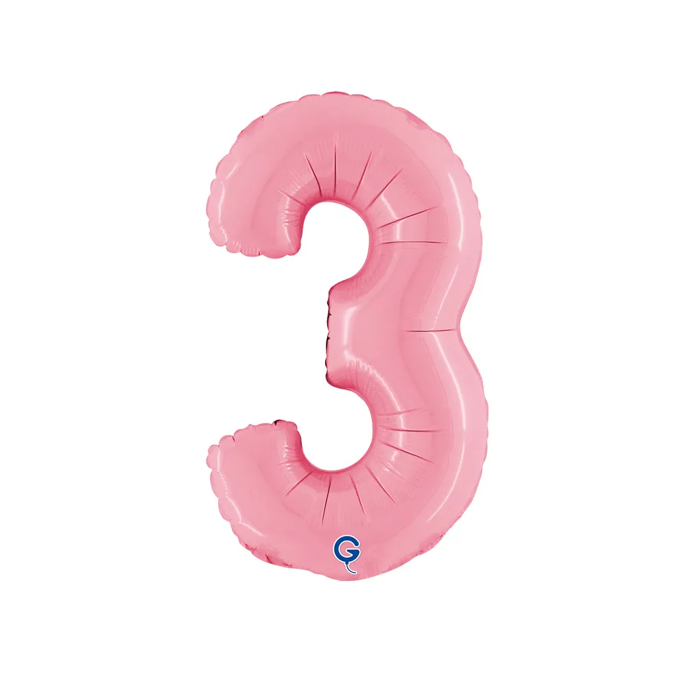 Balon Folie Cifra 3 Pastel Pink 36cm