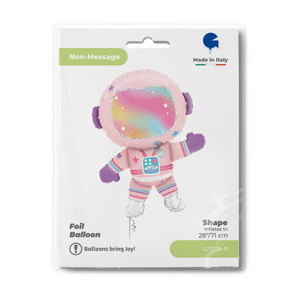 Balon Folie Figurina Astronaut Roz 71cm