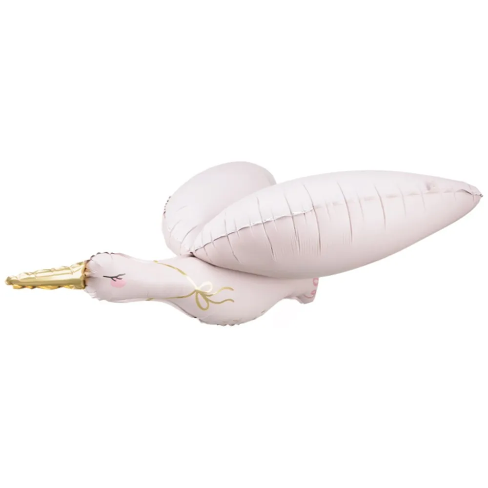 Balon Folie Figurina Barza Roz Pudra 103x60cm Party Deco