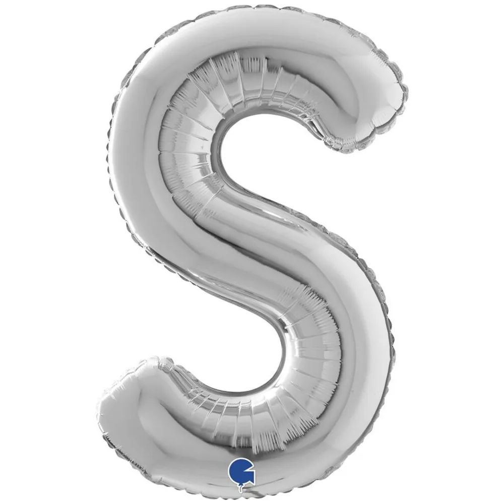 Balon Folie LITERA S Argintiu 66 cm Grabo