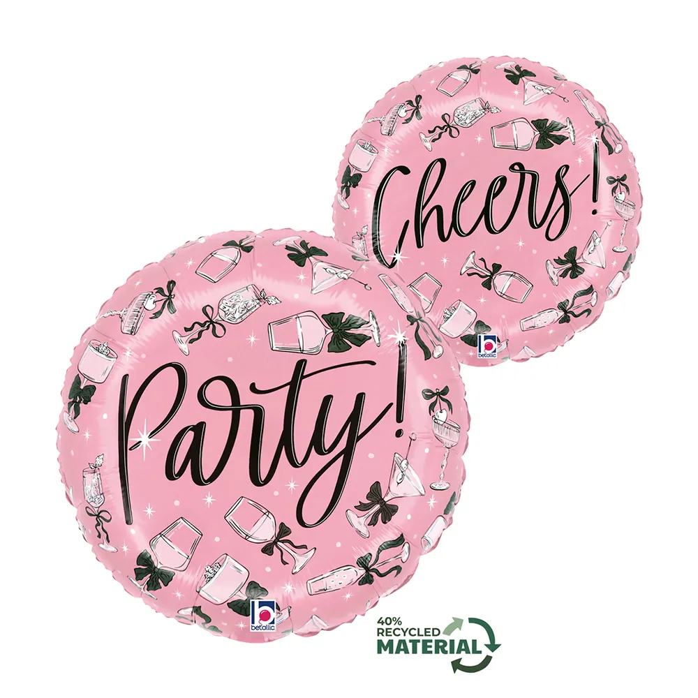 Balon Folie Rotund Pink Party 46cm