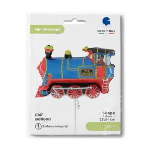 Balon Folie Figurina Tren Rio Albastru 84cm